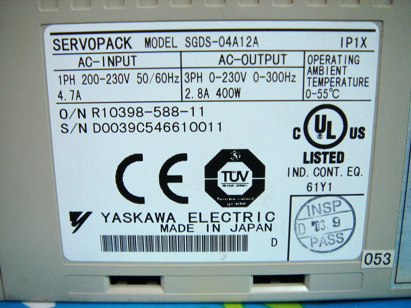 YASKAWA SGDS-04A12A - PLC DCS SERVO Control MOTOR POWER SUPPLY IPC